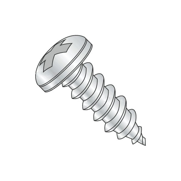 Newport Fasteners Sheet Metal Screw, #12 x 1-1/2 in, 316 Stainless Steel Pan Head Phillips Drive, 1000 PK 618107-1000 - main